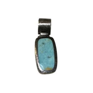 ACLEONI Sterling Silver 925 Turquoise Pendant Modern Necklace Charm 8g Signed